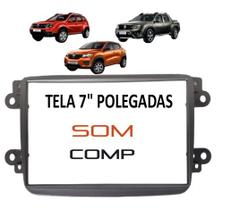 Moldura do Painel Renault Kwid Captur Duster Logan Sandero 2 Din Japonês e Chinês Tela 7 Grafite