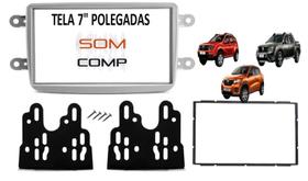 Moldura do Painel Renault Kwid Captur Duster Logan Sandero 2 Din Japonês e Chinês Tela 7 Prata
