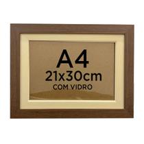 Moldura Dupla Quadro A4 21x30cm Diploma Certificado Foto com Vidro Moldura Dupla Quadro A4 21x30cm Diploma Certificado Foto com Vidro