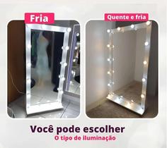 Moldura Espelho Camarim Corpo Todo Com Rodinhas E Fiação 0,80 X 1,80 100% MDF