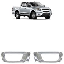 Moldura Farol Milha S10 2012 2013 2014 2015 2016 Cromado Furo Milha Acabamento Liso