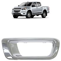 Moldura Farol Milha S10 2012 2013 2014 2015 2016 Cromado Furo Milha Acabamento Liso