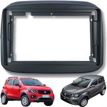 Moldura fiat mobi painel dvd multimídia 9 polegadas 2 din automotiva 2016 a 2019 89/j30 preto