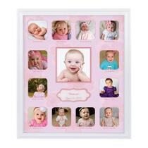 Moldura fotográfica de colagem Comfecto Baby First Year 13 Photos rosa