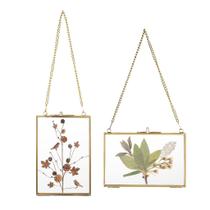 Moldura fotográfica JUXYES, conjunto de 2 painéis de latão para pendurar na parede, vidro dourado Moldura fotográfica JUXYES, conjunto de 2 painéis de latão para pendurar na parede, vidro dourado