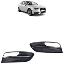 Moldura Grade do Milha Parachoque Dianteiro A3 Hatch 2014 2015 2016 Preto Poroso Furo Milha Friso Cromado