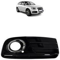 Moldura Grade do Milha Parachoque Dianteiro Q5 2013 2014 2015 2016 Black Piano Liso Furo Milha Aro Cromado