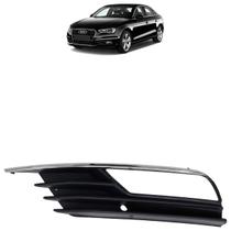 Moldura Grade do Milha Parachoque Dianteiro Q5 2013 2014 2015 2016 Black Piano Liso Furo Milha Aro Cromado