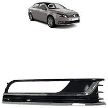 Moldura Grade do Milha Passat 2011 A 2015 Black Piano Com Friso Cromado Com Furo