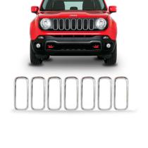 Moldura Grade Frontal Jeep Renegade Cromado - 7 Peças Moldura Grade Frontal Jeep Renegade Cromado - 7 Peças
