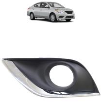 Moldura Grade Milha Versa 2015 2016 2017 2018 Preto Furo Milha Friso Cromado Acabamento Texturizado