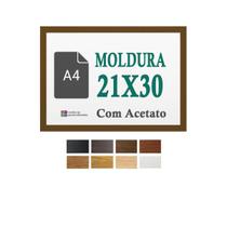 Moldura Marrom 21X30 Cm A4 Diploma Impressão Arte Acetato