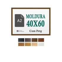Moldura Marrom 40X60 Cm A2 Quadro Impressão Arte Petg