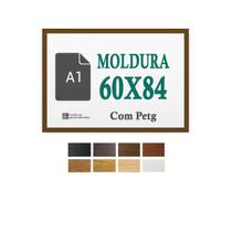 Moldura Marrom 60X84 Cm Para A1 Poster Impressão Arte Petg