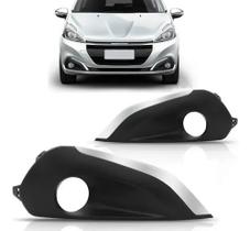 Moldura Milha Peugeot 208 2017 A 2018 Com Furo Friso Cromado