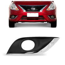 Moldura Milha Versa 2015 a 2021 Com Furo Preto Com Friso Cromado Moldura Milha Versa 2015 a 2021 Com Furo Preto Com Friso Cromado