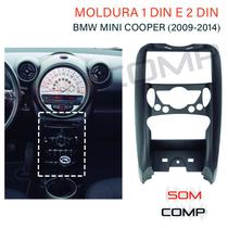 MOLDURA MULTIMIDIA 1 e 2 DIN BMW MINI COOPER (2009 até 2014) PRETA - JAPONÊS
