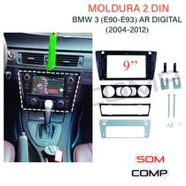 MOLDURA MULTIMIDIA BMW 3 (E90-E93) COM AR DIGITAL - PRETO TELA 9" - (2004 até 2012) - LUDOVICO