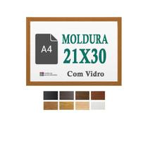 Moldura Oncinha 21X30 Padrão A4 Impressão Diploma Vidro