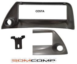 Moldura Painel 1 Din Ford ka 2003 2004 2005 Cinza com Furo