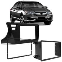 Moldura Painel 1 e 2 Din 7" Honda City 2015 a 2023 Preto Black Piano Padrão Japonês Chinês