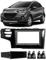 Moldura Painel 1 E 2 Din Honda Wr-V Para Cd Dvd Black Piano