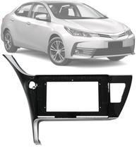 Moldura Painel 2 Din 10" Polegadas Toyota Corolla 2018 e 2019 com espaço Relógio Black Piano
