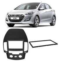 Moldura Painel 2 Din 2DIN DVD Multimídia - Hyundai I30 Ar Analógico 2009 2010 2011 2012 Preta
