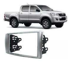 Moldura Painel 2 Din 2din Hilux 2012 2013 2014 2015 Prata