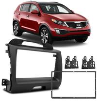 Moldura Painel 2 Din 7" Kia Sportage 2010 a 2015 Preto Padrão Japonês Chinês