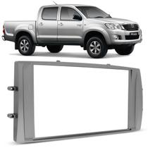 Moldura Painel 2 Din 7" Toyota Hilux 2012 a 2014 Cinza Padrão Japonês Chinês