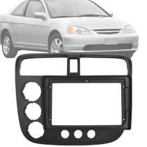 Moldura Painel 2 Din 9 Polegadas Civic 2001 Até 2006 Preto