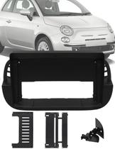 Moldura Painel 2 Din 9" Polegadas Fiat 500 2007 até 2014 Preto