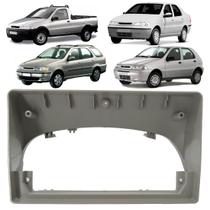 Moldura Painel 2 Din 9" Polegadas Fiat Palio, Siena, Strada, Weekend 2001 até 2003 Cinza