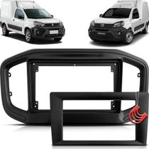 Moldura Painel 2 Din Central Multimidia Dvd Mp5 7-9 polegadas Preta Fiorino Partner Rapid 2022 2023