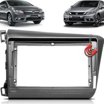 Moldura Painel 2 Din Central Multimidia Dvd Mp5 9 polegadas Civic 2014/2016 Grafite Expex EPX9HO004