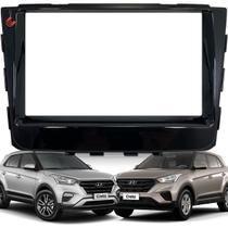 Moldura Painel 2 Din Central Multimidia Dvd Mp5 Black Piano Hyundai Creta 16/21