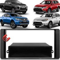 Moldura Painel 2 Din Central Multimidia Dvd Mp5 Black Piano Mitsubishi Outlander 14/ L200 Triton 18/