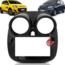 Moldura Painel 2 Din Central Multimidia Dvd Mp5 Black Piano Novo Palio 12/17 G5 Autoplast AP853