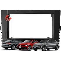 Moldura Painel 2 Din Central Multimidia Dvd Mp5 Black Piano Polo 17/ Virtus T-Cross Autoplast AP1330