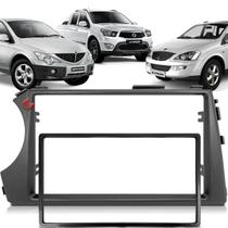Moldura Painel 2 Din Central Multimidia Dvd Mp5 Cinza Ssangyong Actyon 05/11 Sport 05/19 Kyron 05/14