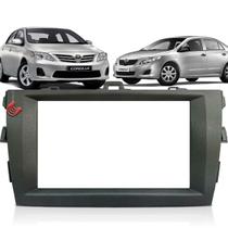 Moldura Painel 2 Din Central Multimidia Dvd Mp5 Grafite Toyota Corolla 09/14
