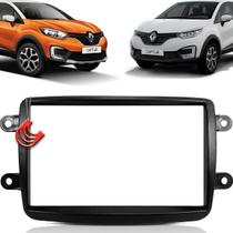 Moldura Painel 2 Din Central Multimidia Dvd Mp5 Padrão Japonês Preta Renault Captur 17/21