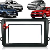 Moldura Painel 2 Din Central Multimidia Dvd Mp5 Preta Volkswagen Vw Gol Voyage Saveiro G7