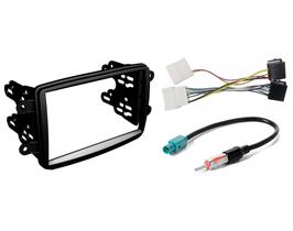Moldura Painel 2 Din Com Chicote Ligação E Adaptador Antena Renault Kwid Duster Oroch