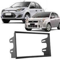 Moldura Painel 2 Din Dvd Fiesta Hatch Sedan 2005 à 2012 Preto