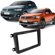 Moldura Painel 2 Din Dvd Gol Saveiro G7 2016 à 2017 Preto