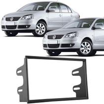 Moldura Painel 2 Din Dvd Polo Hatch Sedan 2003 à 2013 Preto