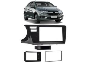 Moldura Painel 2 Din Honda City 2015 À 2019 Black Piano