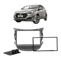 Moldura Painel 2 Din Multimidia Mp5 DVD HB-20 2012 Até 2019 Cinza Completa